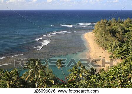 Stock Photograph - "Kee Beach, Kauai, Hawaii, U. S. A. ". Fotosearch
