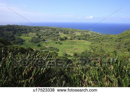Stock Photo - "Landscape From Wailua Valley Overlook, Maui, Hawaii, U. S. A. ". Fotosearch