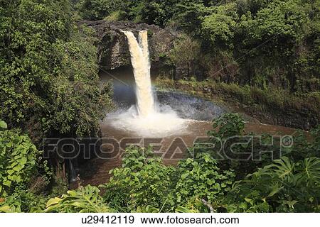"Rainbow Falls With Rainbow, Hawaii, U. S. A. " View Large Photo Image Stock Photo - "Rainbow Falls With Rainbow, Hawaii, U. S. A. ". Fotosearch