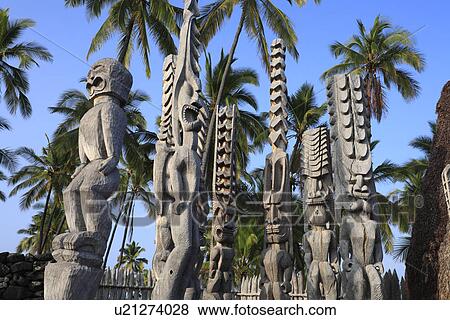 Stock Photo - "Statue Of Tiki, Hawaii, U. S. A. ". Fotosearch