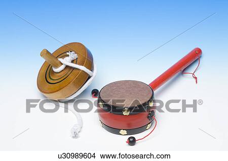 Picture - Japanese Top And Handy Drum. Fotosearch