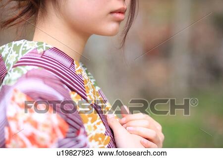 Stock Image - Woman in Kimono. Fotosearch