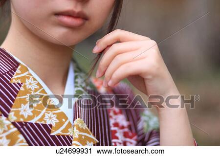 Stock Image - Woman in Kimono. Fotosearch