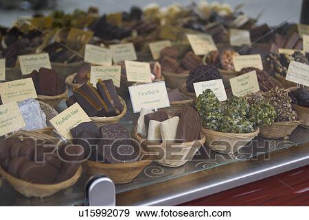 Stock Photo - Chocolates in Show Window. Fotosearch