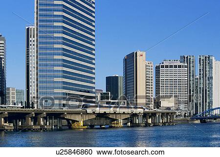 Stock Image - Cityscape of Tennoz, Tokyo, Japan. Fotosearch