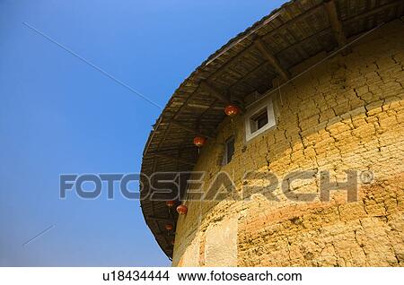 Picture - Asia, China, Fujian, Nanjing County, Shuyang Town, Shangban Village, Tianloukeng Tulou Cluster. Fotosearch