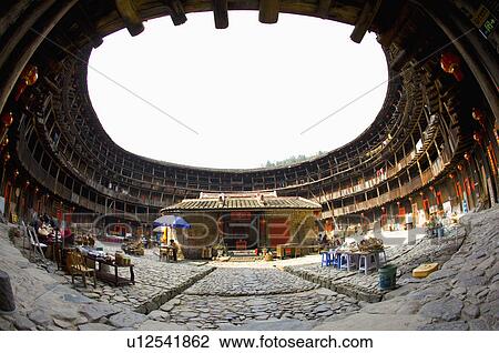 Asia, China, Fujian, Nanjing County, Shuyang Town, Hsiaban Village, Hsiaban Tulou Cluster View Large Photo Image Stock Image - Asia, China, Fujian, Nanjing County, Shuyang Town, Hsiaban Village, Hsiaban Tulou Cluster. Fotosearch