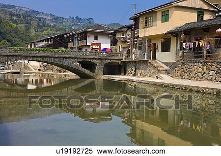 Asia, China, Fujian, Nanjing County, Shuyang Town, Taxia Village, Taxia Tulou Cluster View Large Photo Image Stock Photography - Asia, China, Fujian, Nanjing County, Shuyang Town, Taxia Village, Taxia Tulou Cluster. Fotosearch