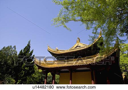 Stock Image - Asia, China, Zhejiang Province, Putuoshan, Fayu Temple Scenic Area, Fayu Temple. Fotosearch