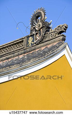 Stock Photo - Asia, China, Zhejiang Province, Putuoshan, Purple Bamboo Forest Scenic Area, Xi Fang Nunnery, Xi Fang Nunnery. Fotosearch