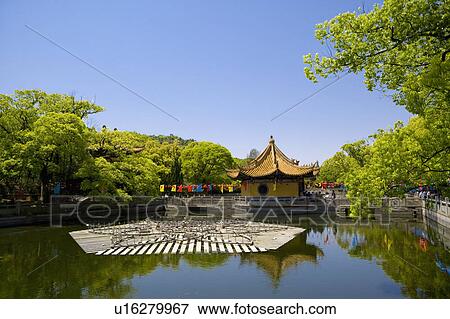 Asia, China, Zhejiang Province, Putuoshan, Puji Temple Scenic Area, Hai Inn Pond View Large Photo Image Stock Photo - Asia, China, Zhejiang Province, Putuoshan, Puji Temple Scenic Area, Hai Inn Pond. Fotosearch
