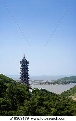 Stock Photo - Asia, China, Zhejiang Province, Putuoshan, Foding Mountain Scenic Area. Fotosearch