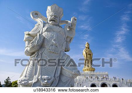 Asia, China, Zhejiang Province, Putuoshan, Purple Bamboo Forest Scenic Area, Statue of Guanyin, ViruupaakSa, Heavenly King of the West View Large Photo Image Stock Photograph - Asia, China, Zhejiang Province, Putuoshan, Purple Bamboo Forest Scenic Area, Statue of Guanyin, ViruupaakSa, Heavenly King of the West. Fotosearch