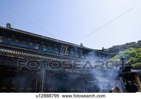 Stock Photography - Asia, China, Zhejiang Province, Putuoshan, Fayu Temple Scenic Area, Fayu Temple, Grand Hall. Fotosearch