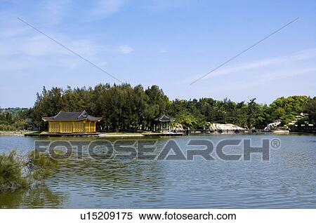 Stock Photography - Asia, China, Zhejiang Province, Putuoshan, JinSha Road. Fotosearch