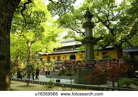Stock Photography - Asia, China, Zhejiang Province, Putuoshan, Fayu Temple Scenic Area, Fayu Temple. Fotosearch