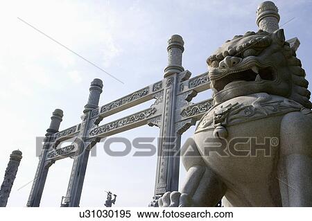 Asia, China, Zhejiang Province, Putuoshan, Purple Bamboo Forest Scenic Area, Stone lion View Large Photo Image Stock Photography - Asia, China, Zhejiang Province, Putuoshan, Purple Bamboo Forest Scenic Area, Stone lion. Fotosearch