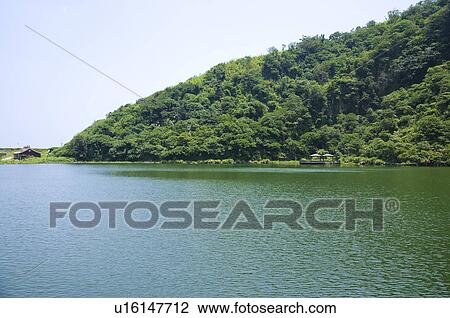 Stock Image - Asia, China, Taiwan, Yilan, Gueishan Island, The Tail Lake. Fotosearch