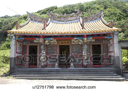 Stock Photo - Asia, China, Taiwan, Yilan, Gueishan Island, Gonglan Temple, Putuoyan Temple. Fotosearch