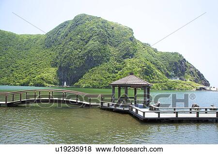 Stock Photo - Asia, China, Taiwan, Yilan, Gueishan Island, The Tail Lake. Fotosearch