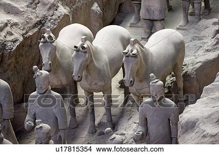 Asia, China, Shanxi, Xi'an, LinTong, Terra-cotta Museum Pit 1, Warrior, UNESCO, World Cultural Heritage View Large Photo Image Picture - Asia, China, Shanxi, Xi'an, LinTong, Terra-cotta Museum Pit 1, Warrior, UNESCO, World Cultural Heritage. Fotosearch