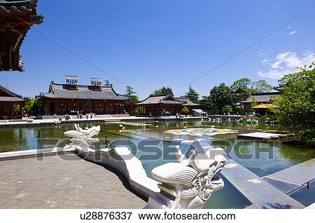 Asia, China, Shanxi, Xi'an, LinTong, Huaqing Pool View Large Photo Image Stock Photo - Asia, China, Shanxi, Xi'an, LinTong, Huaqing Pool. Fotosearch