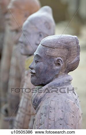 Stock Photograph - Asia, China, Shanxi, Xi'an, LinTong, Terra-cotta Museum Pit 1, Warrior, UNESCO, World Cultural Heritage. Fotosearch