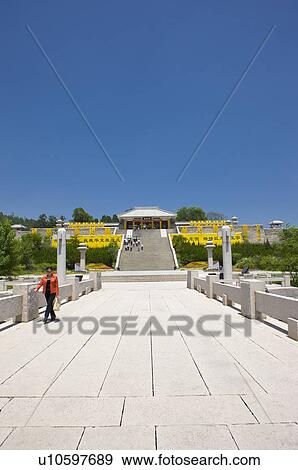 Asia, China, Shanxi, Huang Ling, Yellow Emperor Mausoleum, Xuanyuan Temple View Large Photo Image Stock Photo - Asia, China, Shanxi, Huang Ling, Yellow Emperor Mausoleum, Xuanyuan Temple. Fotosearch