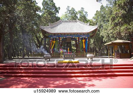Asia, China, Shanxi, Huang Ling, Yellow Emperor Mausoleum View Large Photo Image Stock Photo - Asia, China, Shanxi, Huang Ling, Yellow Emperor Mausoleum. Fotosearch