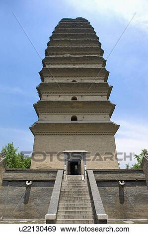Asia, China, Shanxi, Xi'an, The Small Wild Goose Pagoda View Large Photo Image Stock Photo - Asia, China, Shanxi, Xi'an, The Small Wild Goose Pagoda. Fotosearch