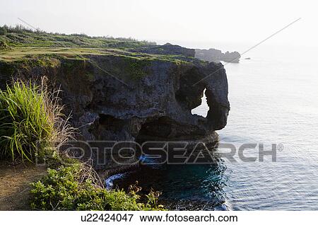 Stock Photo - Asia, Japan, Okinawa, Manzamo. Fotosearch
