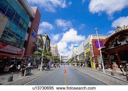 Asia, Japan, Okinawa, Naha, Kokusai Street View Large Photo Image Stock Photography - Asia, Japan, Okinawa, Naha, Kokusai Street. Fotosearch