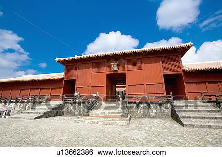 Stock Photograph - Asia, Japan, Okinawa, Naha, Surijo Castle, UNESCO, World Cultural Heritage. Fotosearch