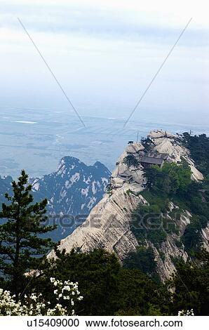 Stock Image - Asia, China, Shanxi, Huayin, Huashan Mountain, West Peak, West Peak. Fotosearch