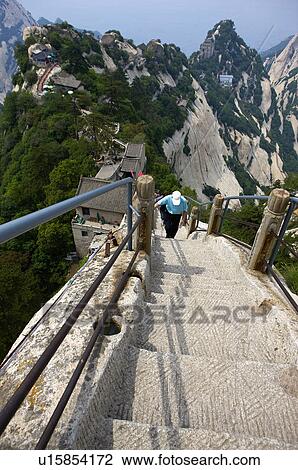Asia, China, Shanxi, Huayin, Huashan Mountain, West Peak, Green Dragon Ridge View Large Photo Image Stock Image - Asia, China, Shanxi, Huayin, Huashan Mountain, West Peak, Green Dragon Ridge. Fotosearch