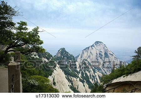Asia, China, Shanxi, Huayin, Huashan Mountain View Large Photo Image Stock Image - Asia, China, Shanxi, Huayin, Huashan Mountain. Fotosearch