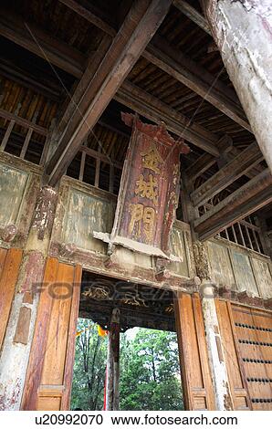 Stock Image - Asia, China, Shanxi, Huayin, Huashan Mountain, Western Mountain Temple. Fotosearch