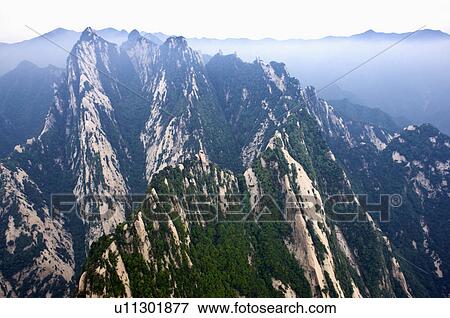 Stock Photo - Asia, China, Shanxi, Huayin, Huashan Mountain. Fotosearch