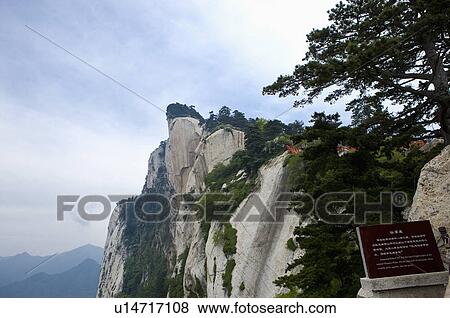 Asia, China, Shanxi, Huayin, Huashan Mountain, East Peak, Celestial Palm Cliff View Large Photo Image Stock Photo - Asia, China, Shanxi, Huayin, Huashan Mountain, East Peak, Celestial Palm Cliff. Fotosearch