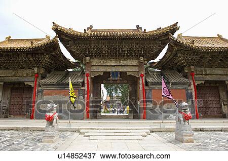 Stock Photo - Asia, China, Shanxi, Huayin, Huashan Mountain, Western Mountain Temple. Fotosearch