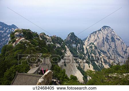 Asia, China, Shanxi, Huayin, Huashan Mountain, North Peak, Green Dragon Ridge View Large Photo Image Stock Photography - Asia, China, Shanxi, Huayin, Huashan Mountain, North Peak, Green Dragon Ridge. Fotosearch