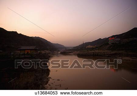 Asia, China, Shanxi, Jixian County, Yellow River, Hukou Waterfall View Large Photo Image Stock Image - Asia, China, Shanxi, Jixian County, Yellow River, Hukou Waterfall. Fotosearch