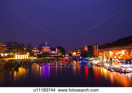 Asia, China, Jiangsu Province, Nan Jing, Qinhuai River, Confucius Temple, The Great Wall View Large Photo Image Picture - Asia, China, Jiangsu Province, Nan Jing, Qinhuai River, Confucius Temple, The Great Wall. Fotosearch