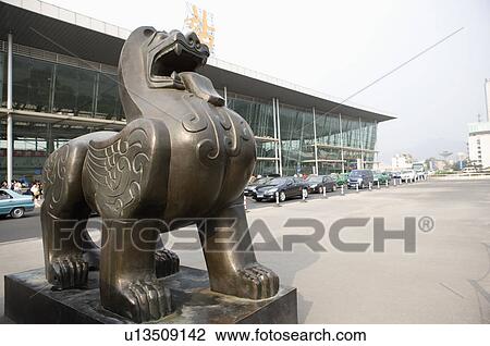 Asia, China, Jiangsu Province, Nan Jing, Nanjing Railway Station, Pi xiu, a mythical wild animal of Chinese legend, Mascot of Nanjing View Large Photo Image Stock Image - Asia, China, Jiangsu Province, Nan Jing, Nanjing Railway Station, Pi xiu, a mythical wild animal of Chinese legend, Mascot of Nanjing. Fotosearch
