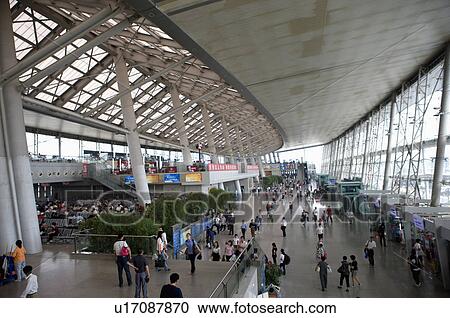Asia, China, Jiangsu Province, Nan Jing, Nanjing Railway Station, Railroad Station Platform View Large Photo Image Stock Image - Asia, China, Jiangsu Province, Nan Jing, Nanjing Railway Station, Railroad Station Platform. Fotosearch