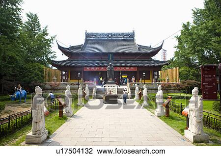 Stock Image - Asia, China, Jiangsu Province, Nan Jing, Confucius Temple. Fotosearch