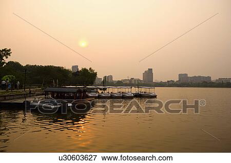 Stock Photo - Asia, China, Jiangsu Province, Nan Jing, Confucius Temple, Bailuzhou Park. Fotosearch