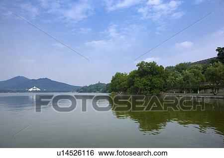 Stock Photograph - Asia, China, Jiangsu Province, Nan Jing, Xuanwu Lake. Fotosearch