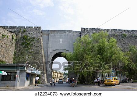 Asia, China, Jiangsu Province, Nanking, Ancient Wall View Large Photo Image Stock Image - Asia, China, Jiangsu Province, Nanking, Ancient Wall. Fotosearch