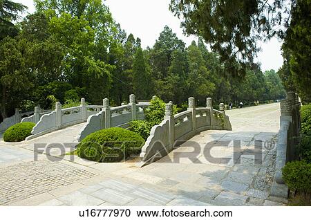Stock Image - Asia, China, Jiangsu Province, Nanking, Xiaoling Mausoleum of the Ming Dynasty. Fotosearch